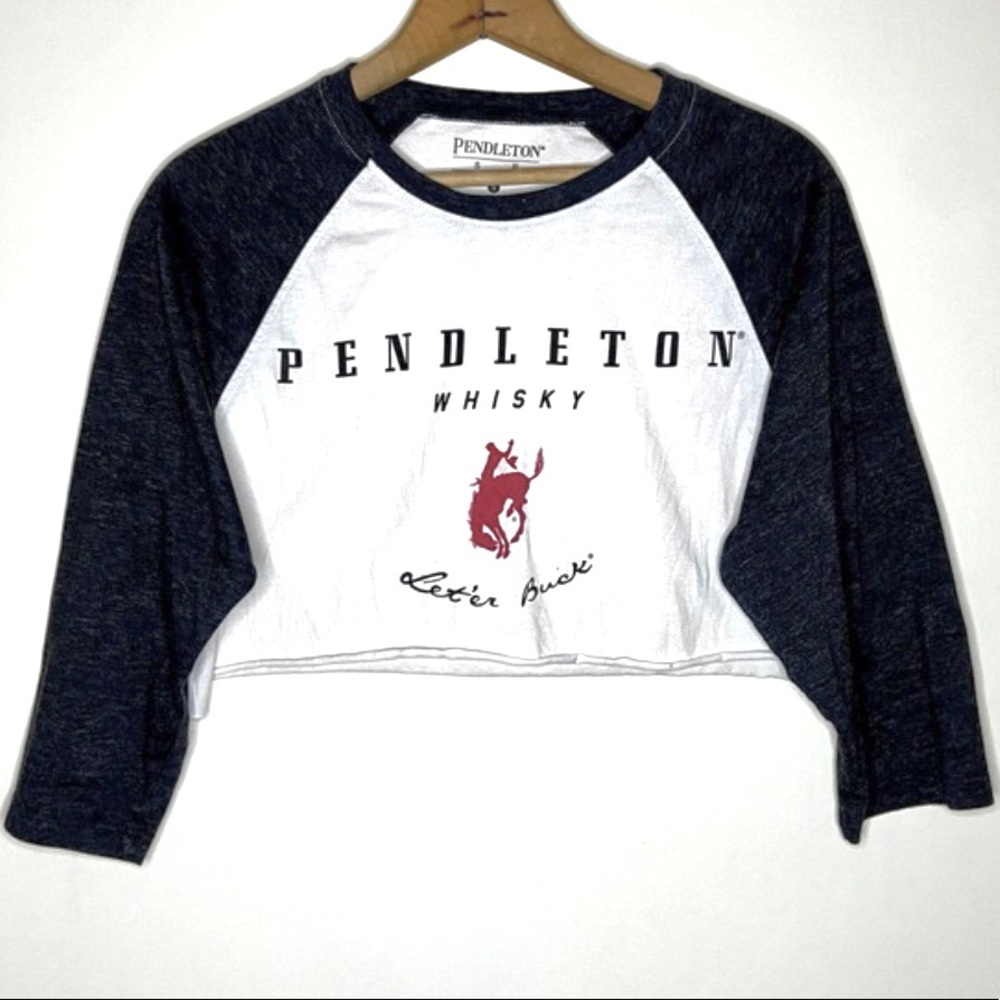 Pendleton Graphic Baseball Tee Cut Off Crop Top